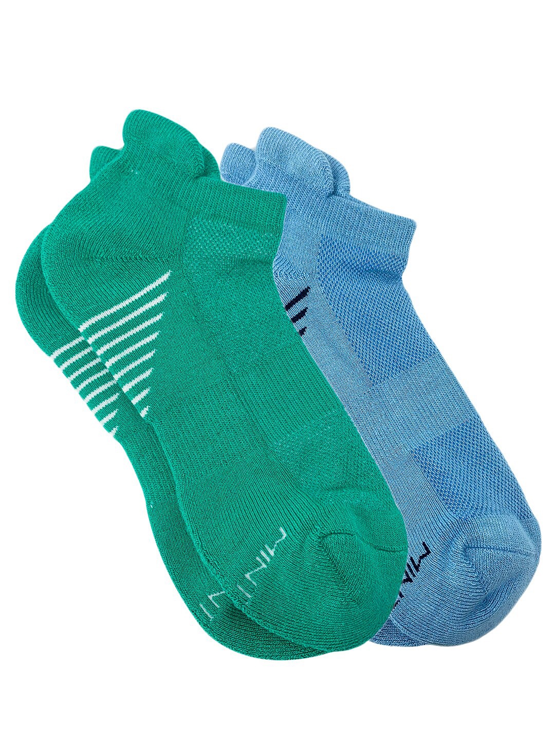 

Mint & Oak Men Pack Of 2 Striped Moisture Wicking Ankle Length Socks, Blue