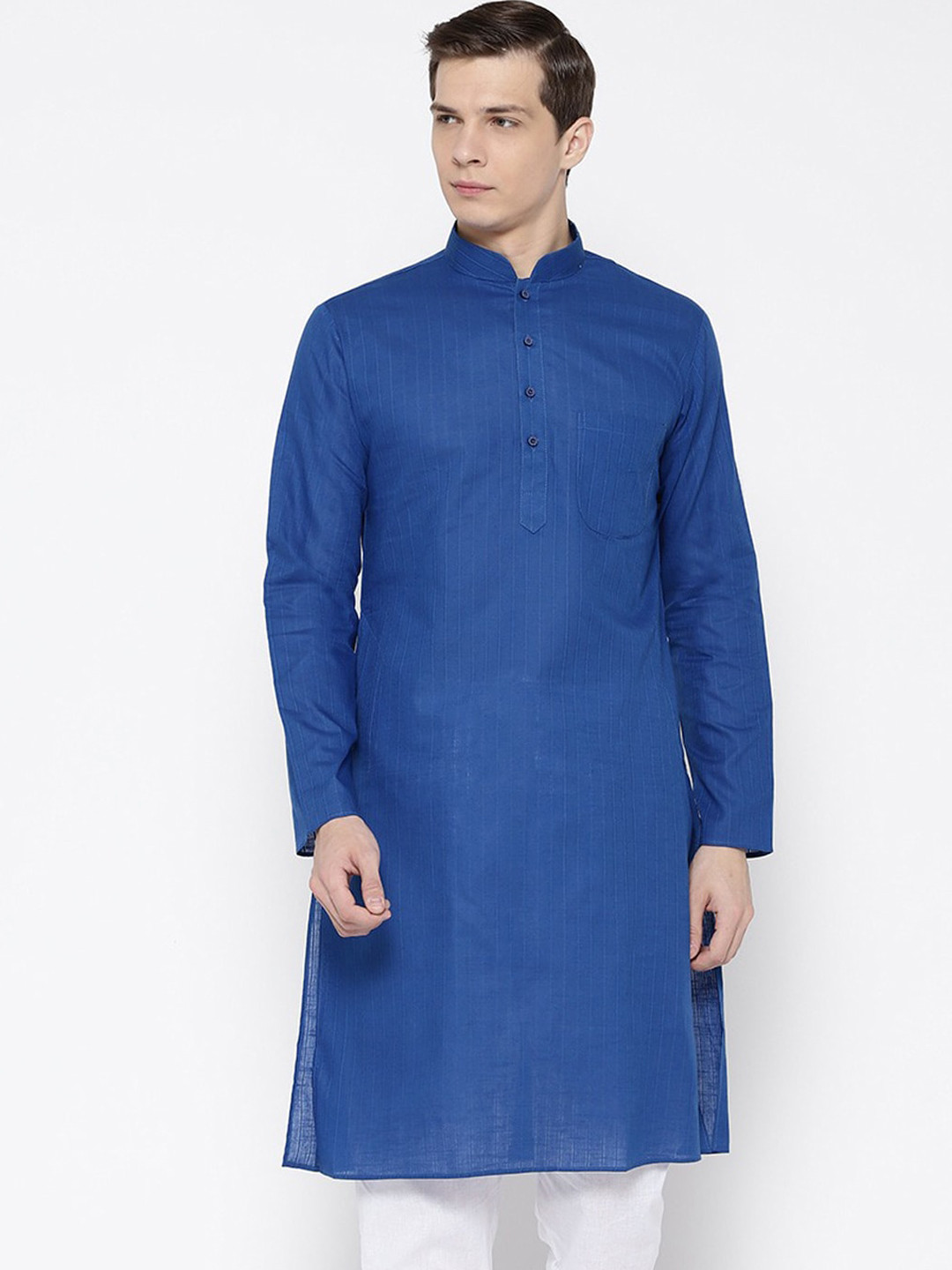 

SG LEMAN Men Blue Striped Kurta