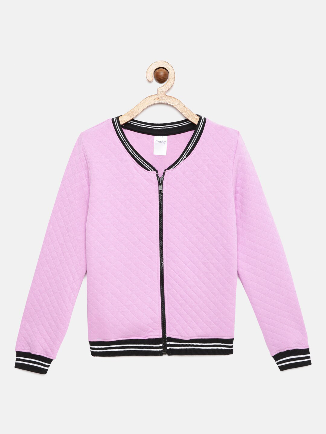 

mackly Girls Purple Self Design Cotton Blend Sweatshirt