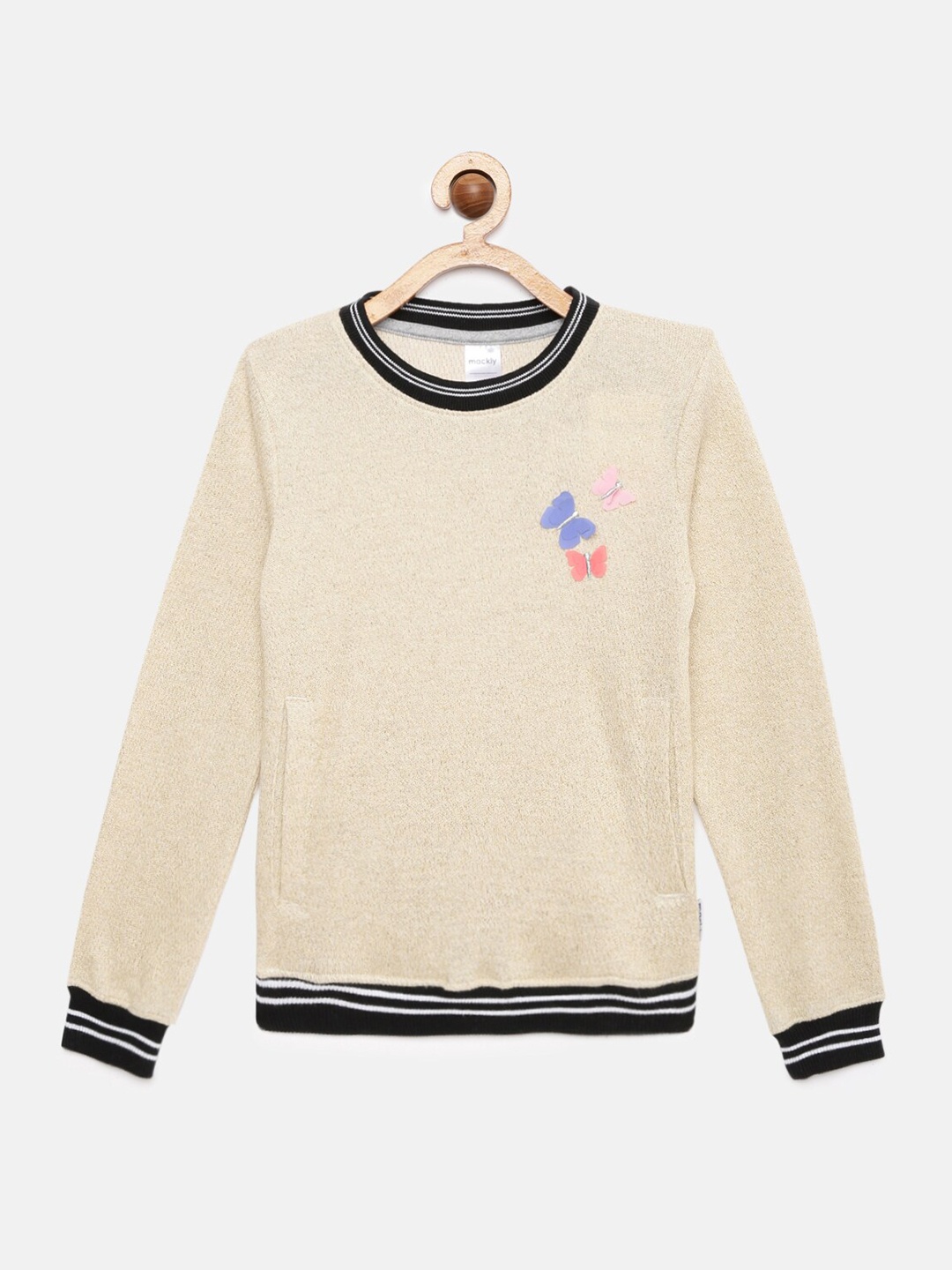 

mackly Girls Beige Sweatshirt