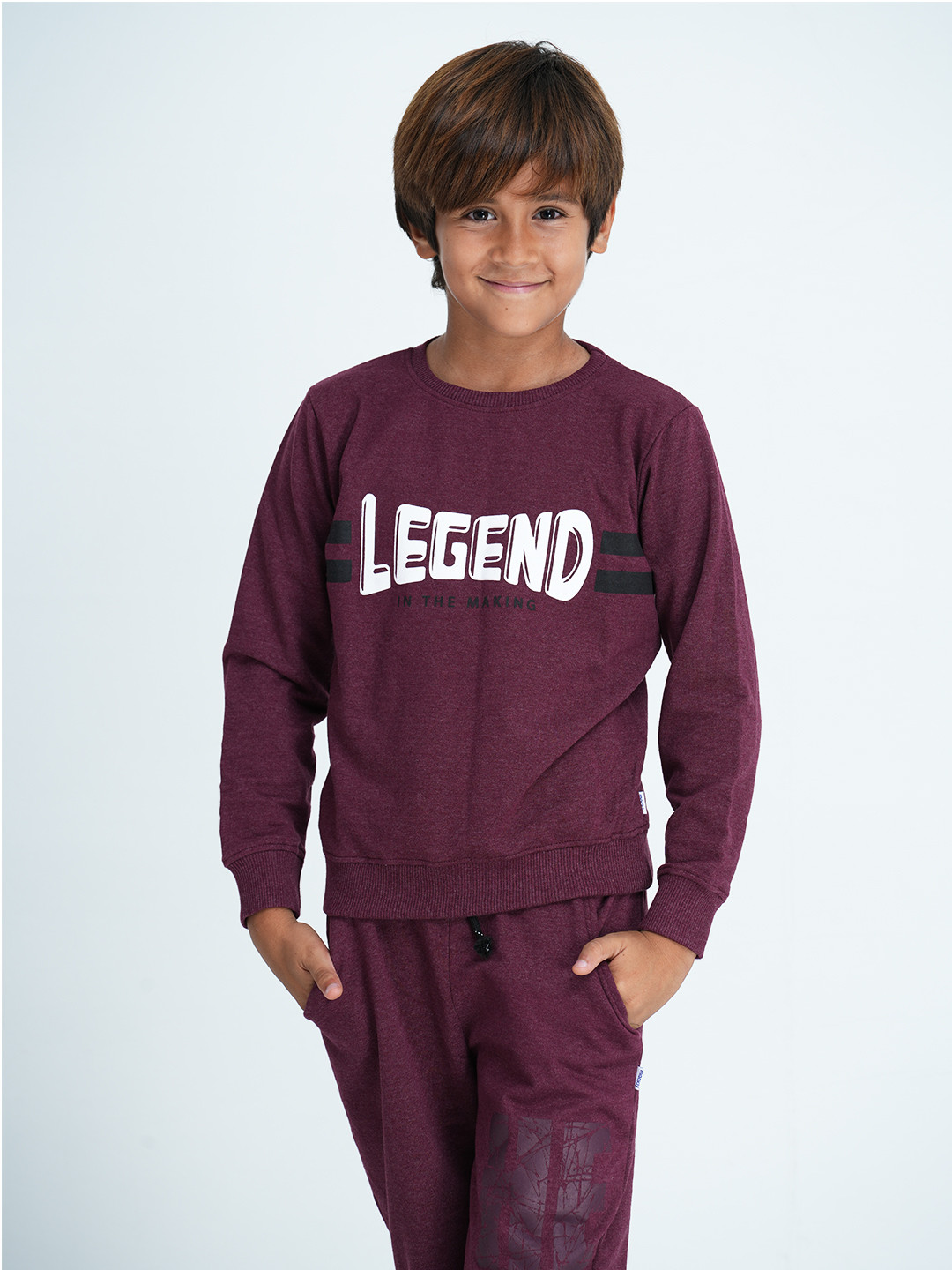 

mackly Boys Maroon Printed Sweatshirt