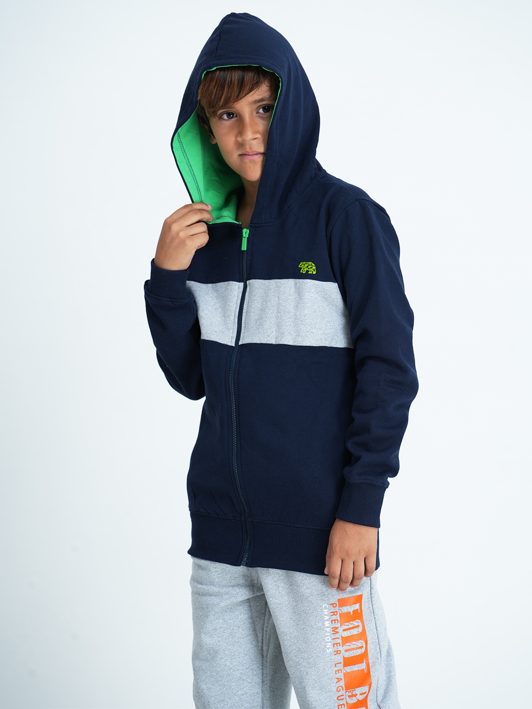 

mackly Boys Navy Blue Hooded Sweatshirt