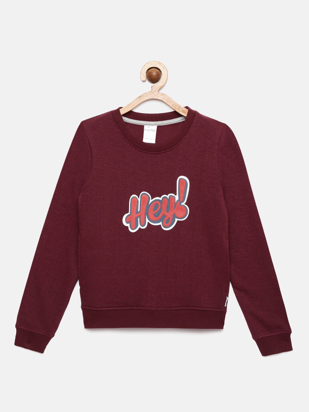 

mackly Girls Maroon Printed Sweatshirt