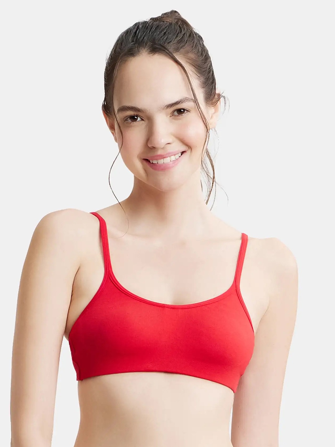 

Jockey Wirefree Non Padded Super Combed Cotton Full Coverage Beginners Bra SS12-0105, Red