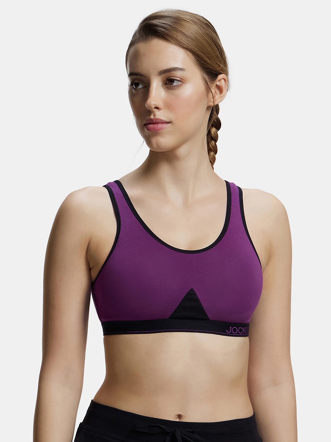 

Jockey Non-Wired Non-Padded Full Coverage Workout Bra 1376-0105, Purple