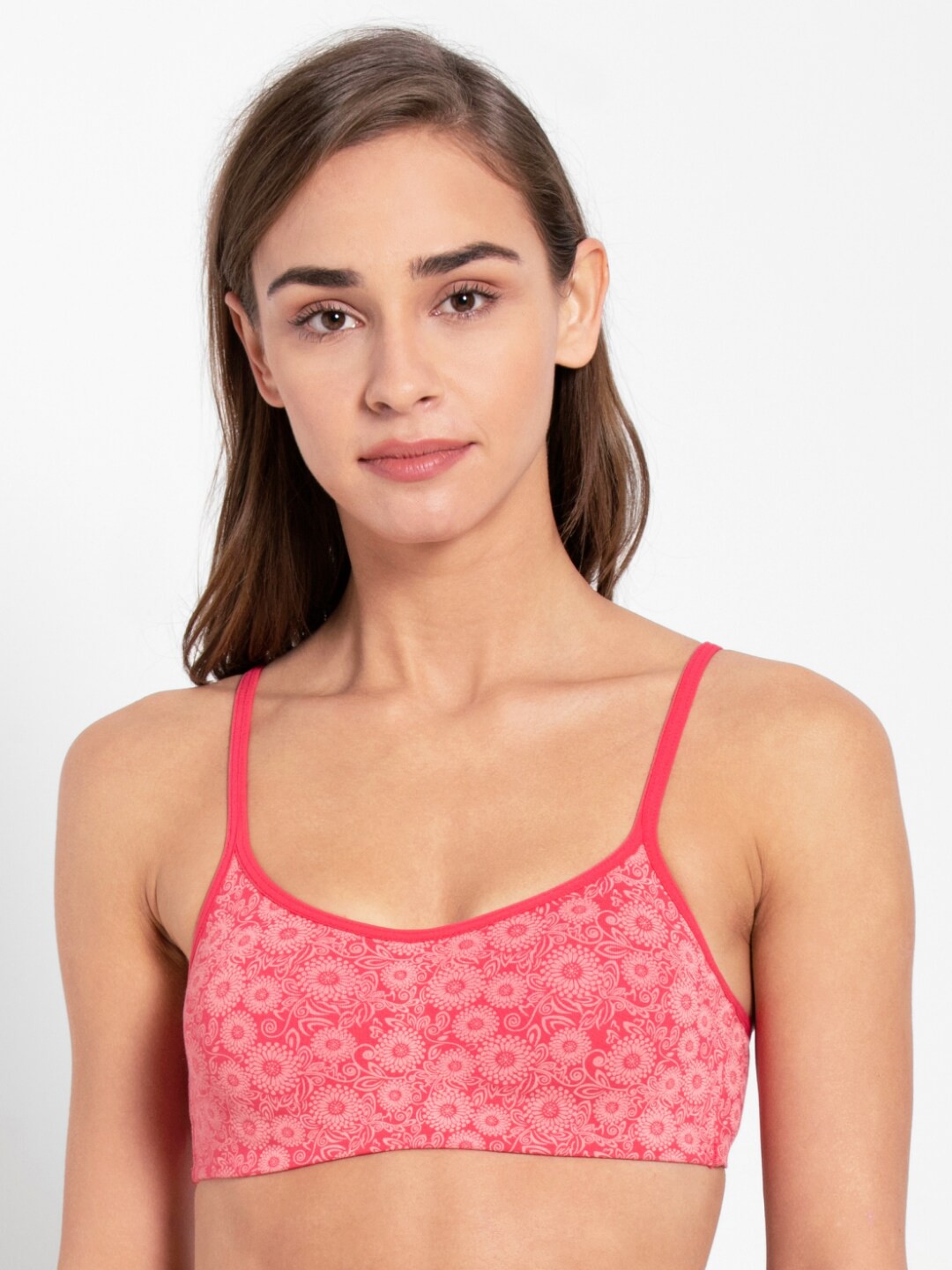 

Jockey Wirefree Non Padded Super Combed Cotton Stretch Full Coverage Beginners Bra SS12, Pink