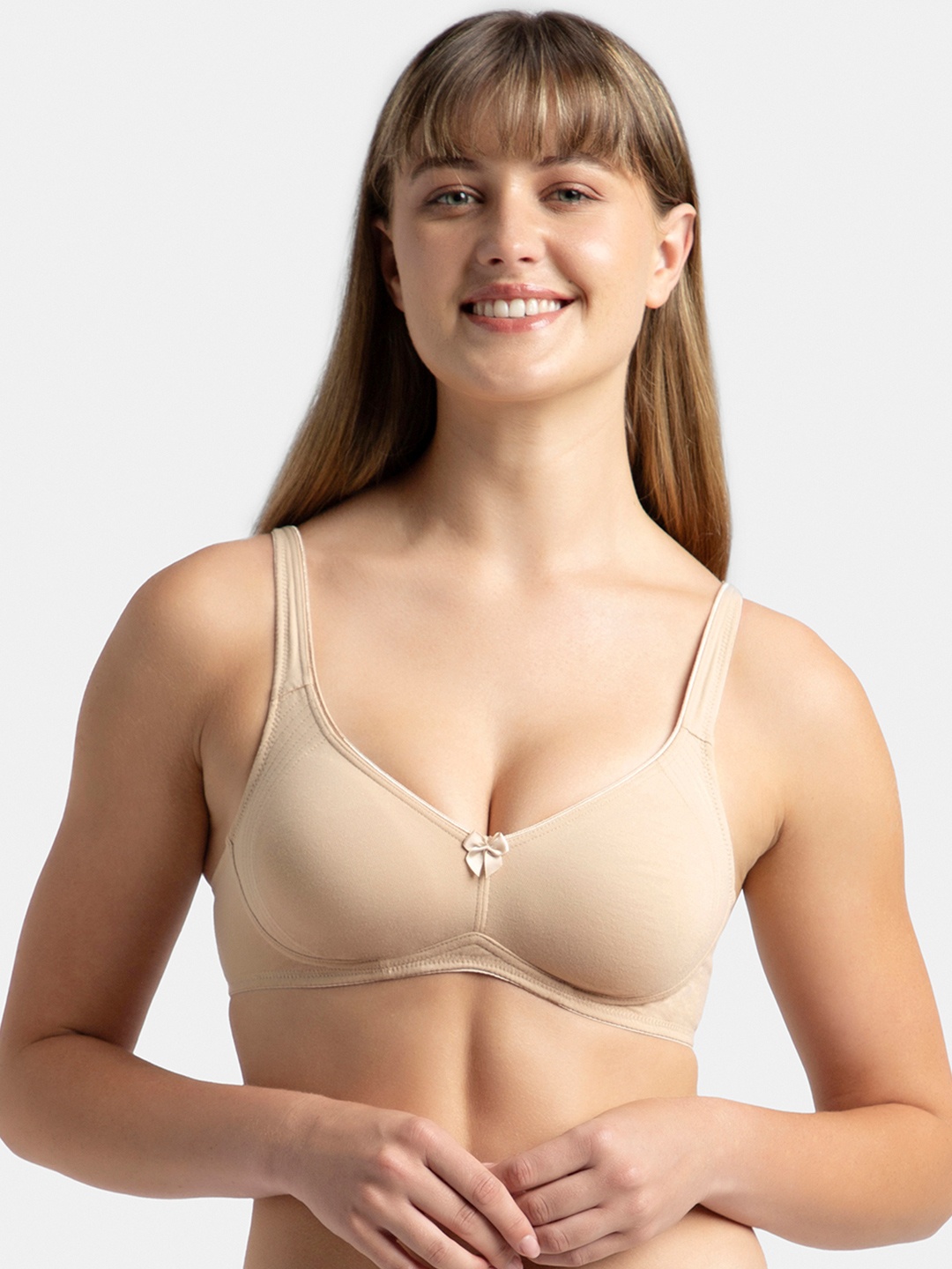 

Jockey Wirefree Non Padded Super Combed Cotton Full Coverage Everyday Bra-1250, Beige