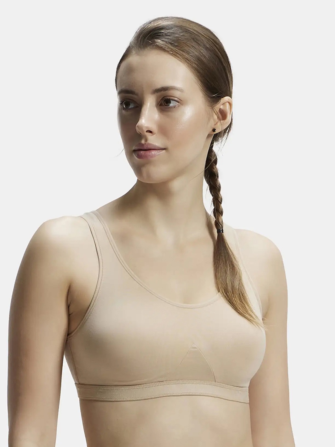 

Jockey Wirefree Non Padded Full Coverage SlipOn Active Bra-1376, Beige