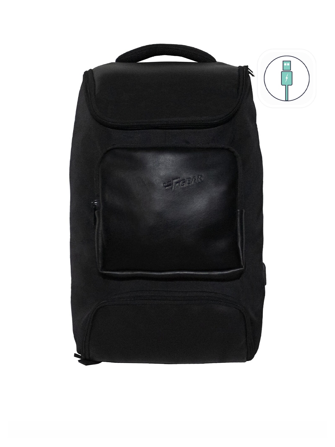 

F Gear Unisex Black Backpack with USB Charging Port