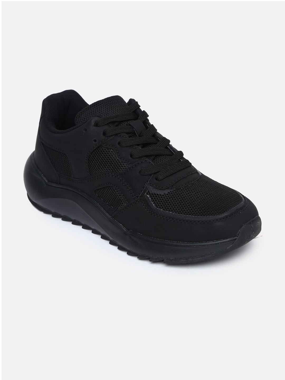 

shoexpress Men Black Textile Walking Non-Marking Shoes