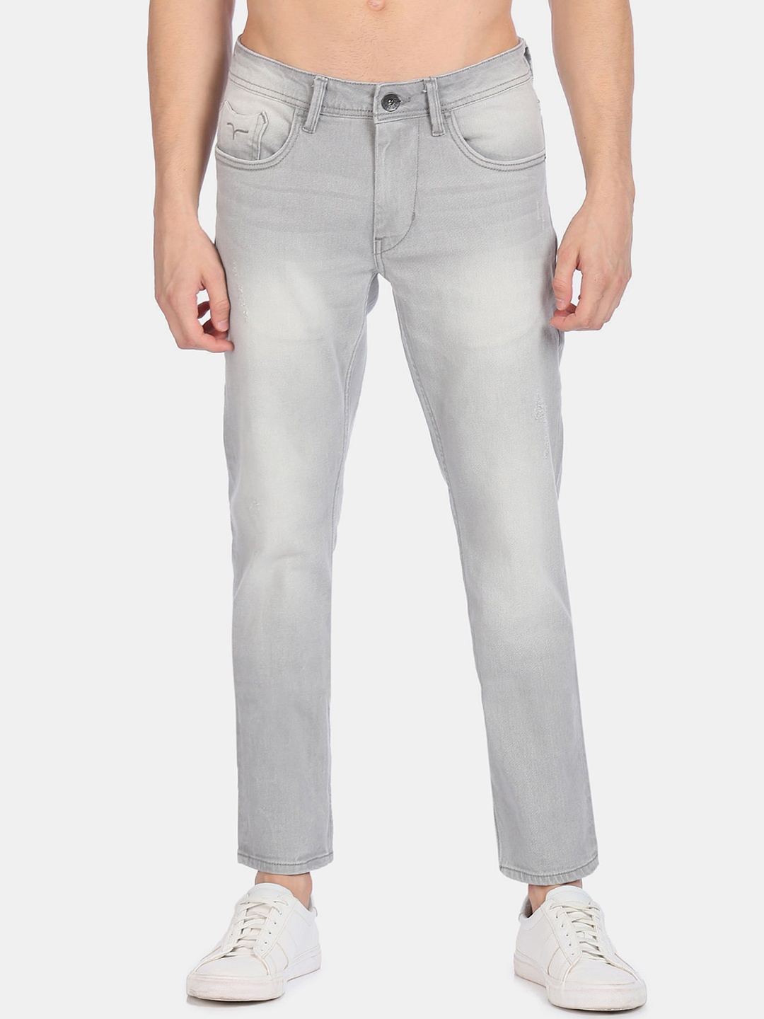 

Flying Machine Men Grey Slim Fit Heavy Fade Stretchable Jeans