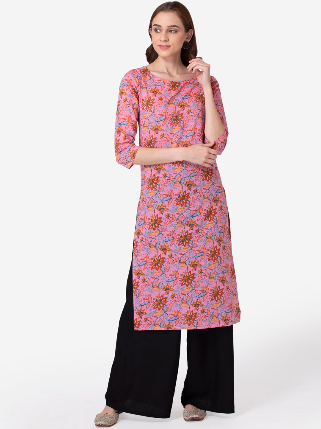 

SHINOY Women Pink Floral Kurta