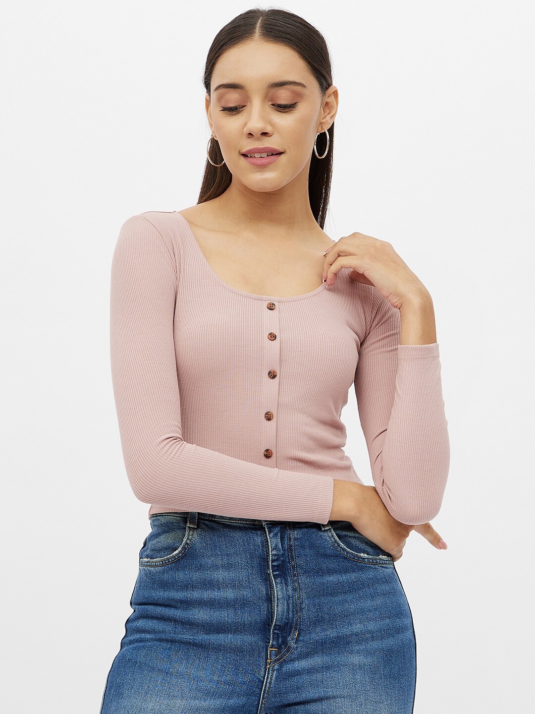 

Harpa Women Pink Fitted Top