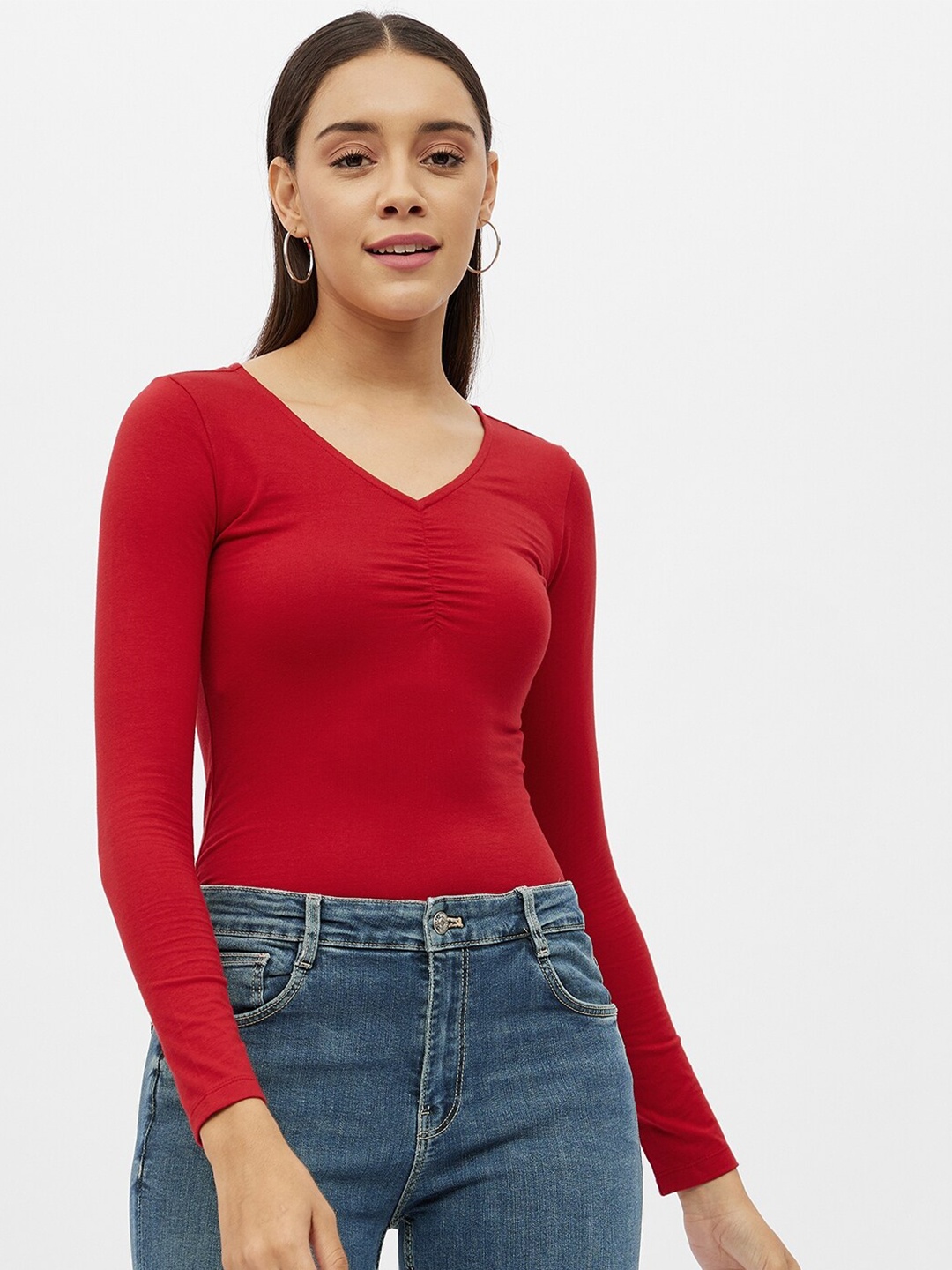 

Harpa Red Fitted Top