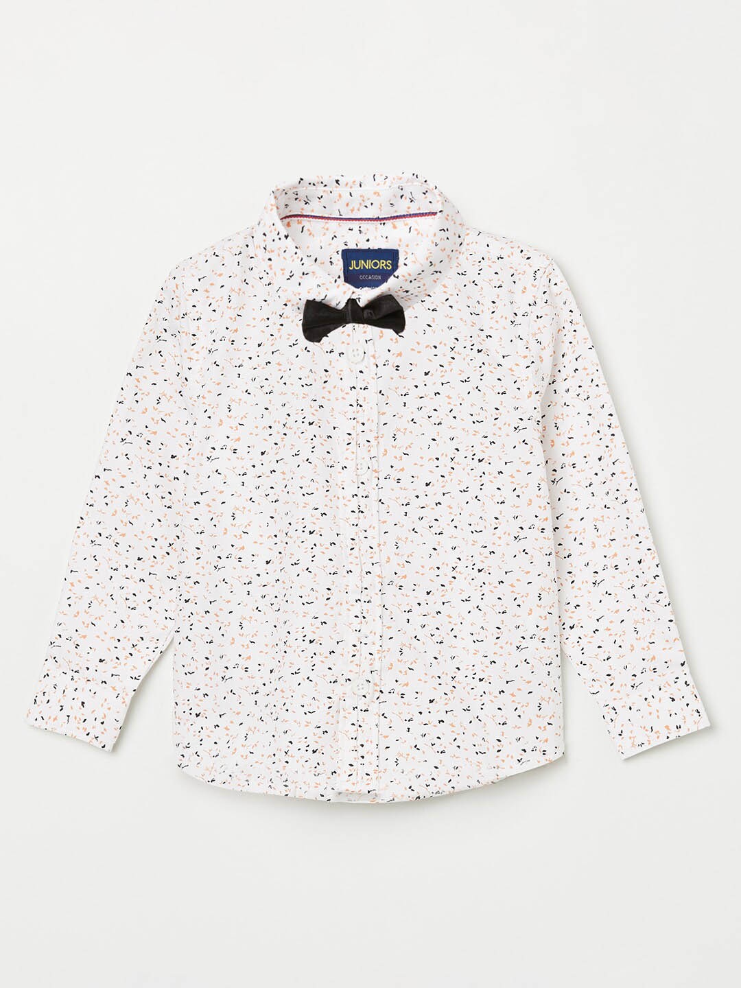 

Juniors Boys White Regular Fit Printed Casual Shirt