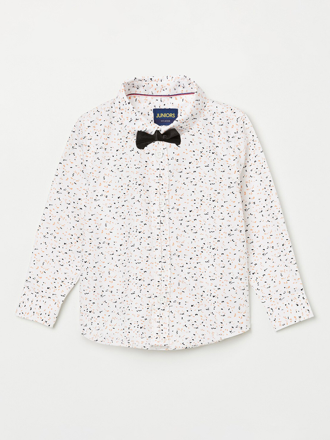 

Juniors Boys Orange Floral Opaque Printed Casual Shirt
