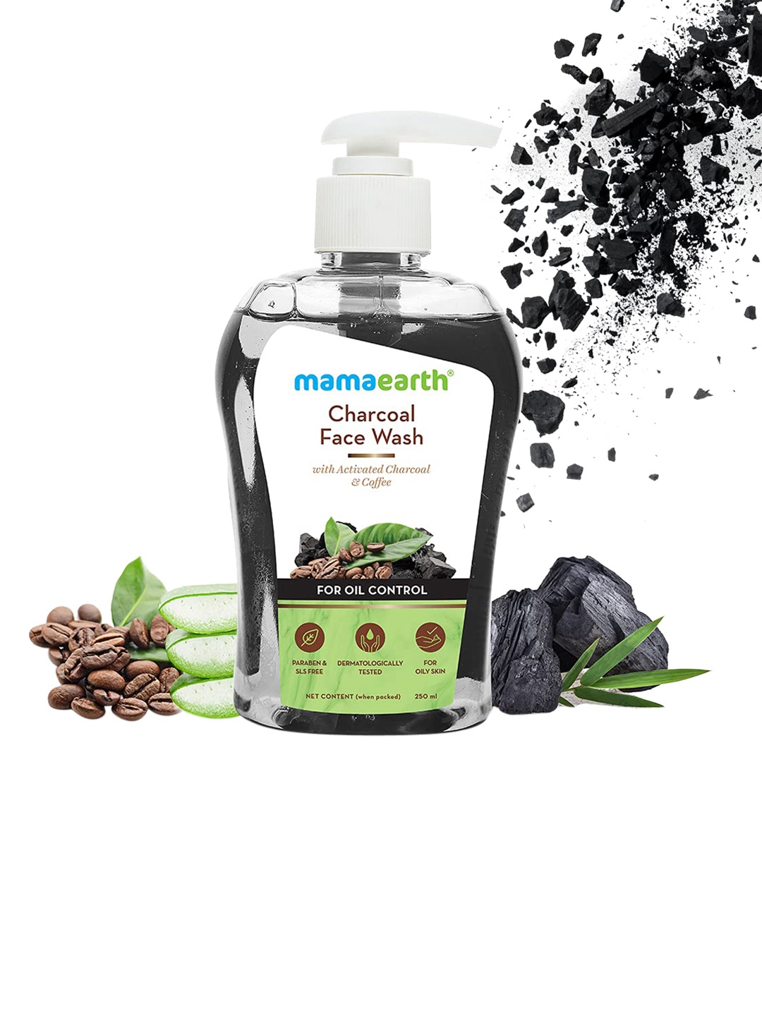 

Mamaearth Charcoal Face Wash with Activated Charcoal & Coffee - Oil Control - 250 ml, Grey