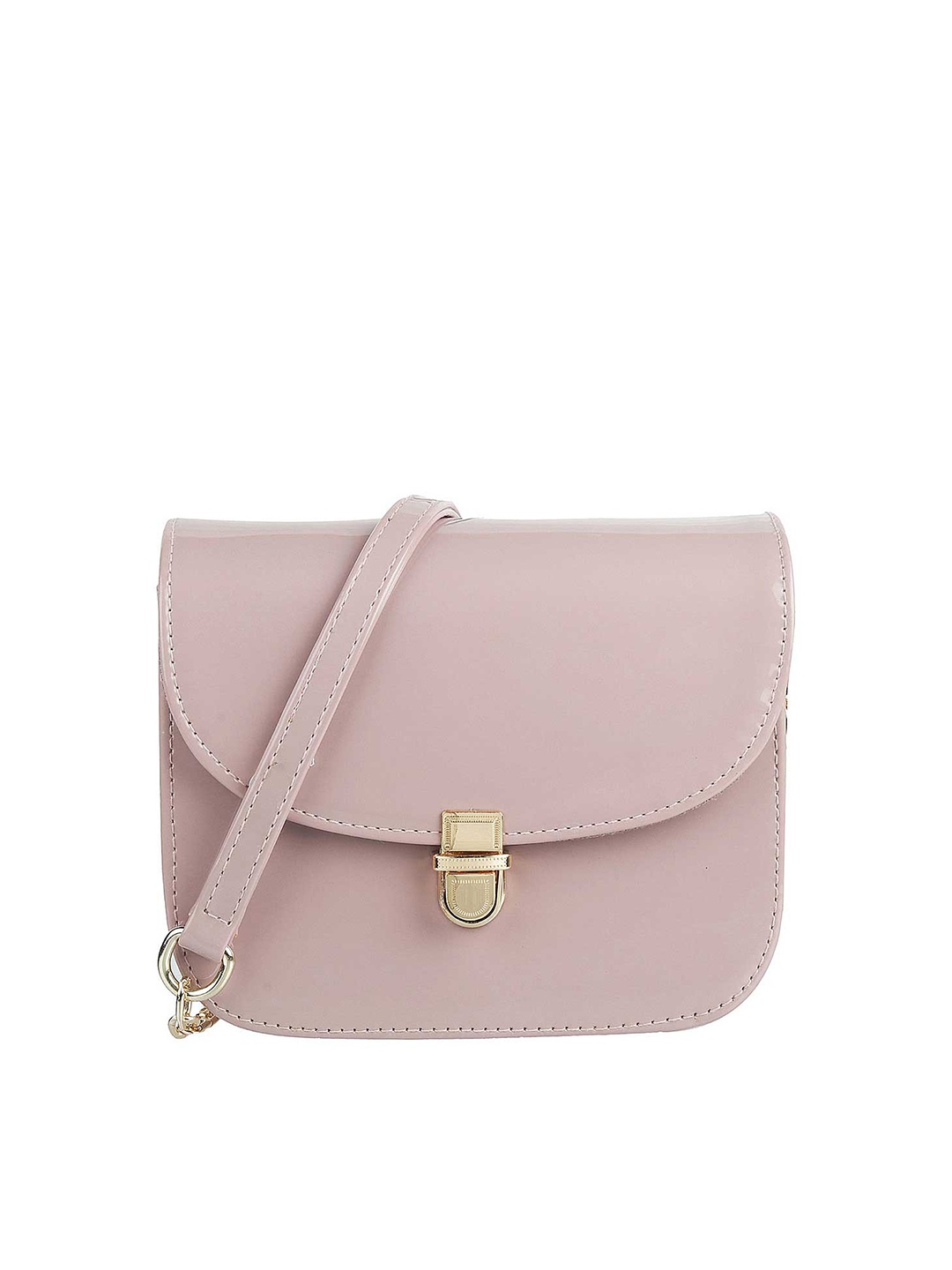 

Mochi Women Peach-Coloured PU Structured Sling Bag