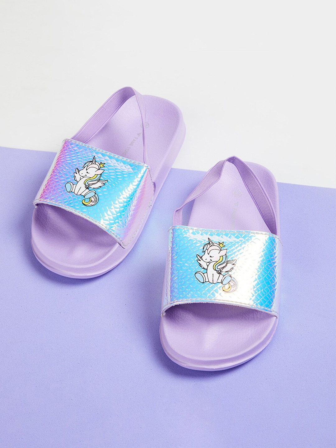 

Fame Forever by Lifestyle Girls Purple & Blue Printed Sliders