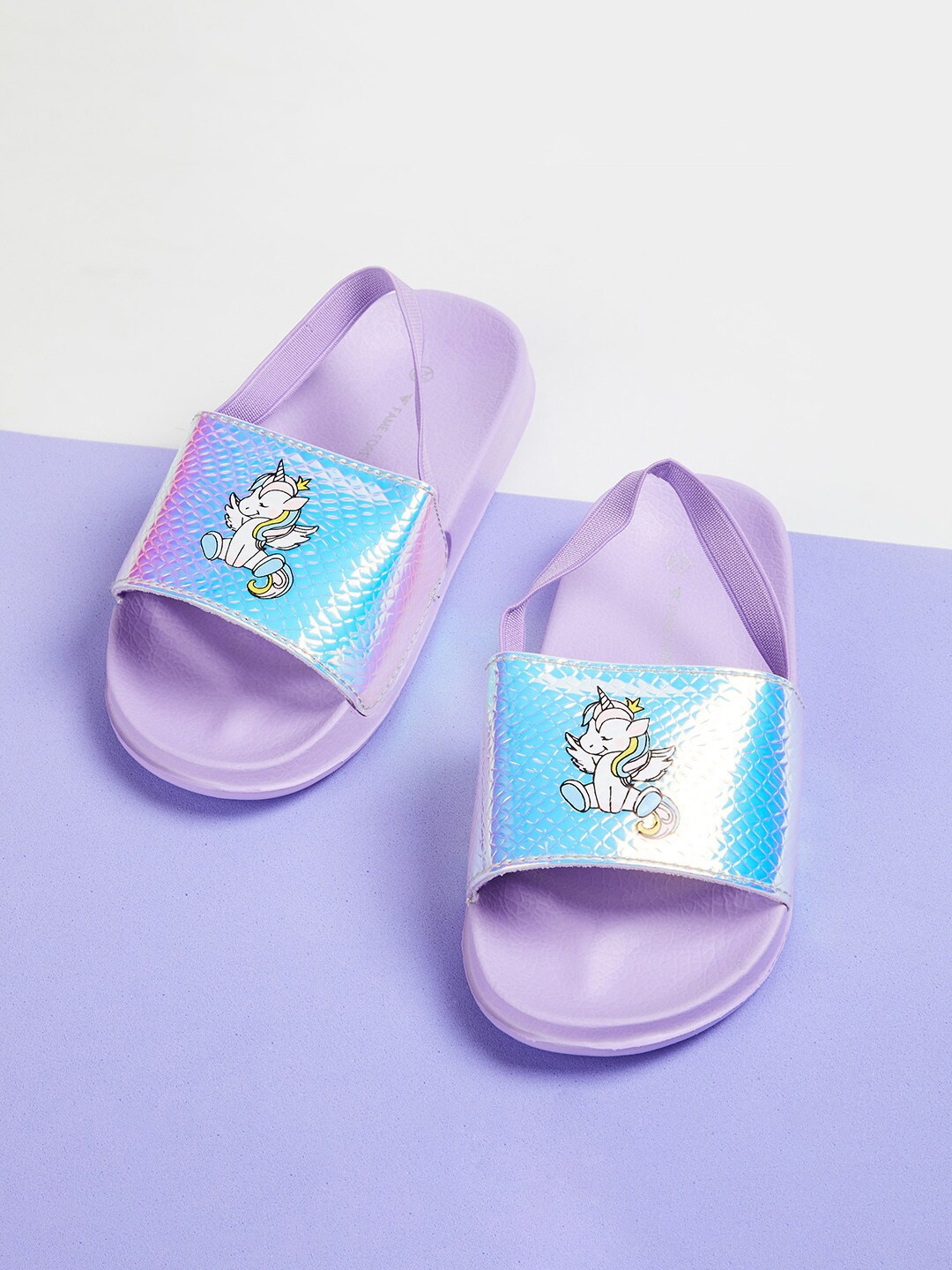

Fame Forever by Lifestyle Girls Purple & Blue Printed Sliders