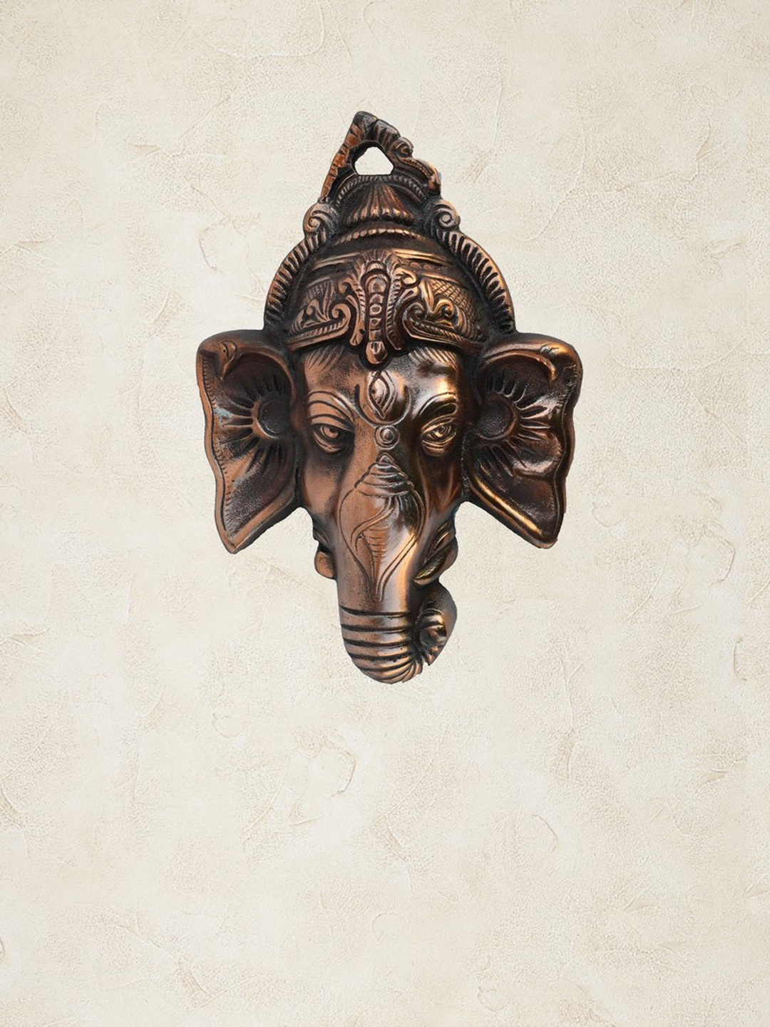

eCraftIndia Copper-Toned Metal Lord Ganesh Idol Wall Hanging