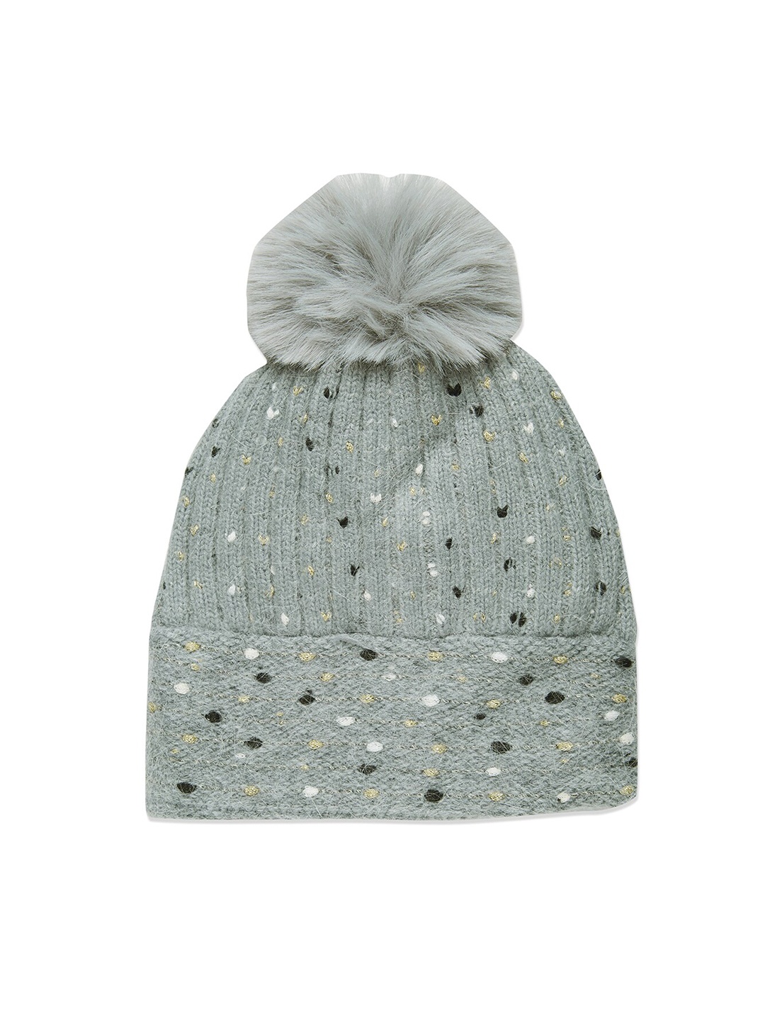 

20Dresses Women Grey & Gold-Toned Self Design Beanie