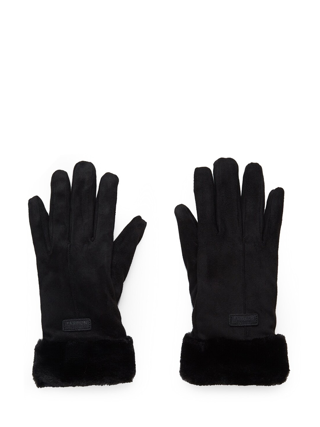 

20Dresses Women Black Solid Hand Gloves