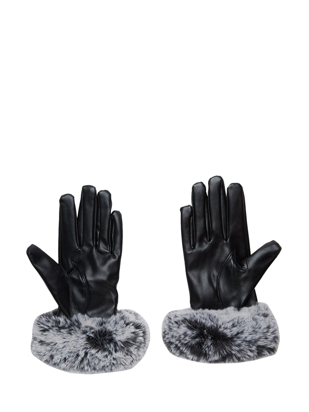 

20Dresses Women Black Self-Design Synthetic Leather Hand Gloves