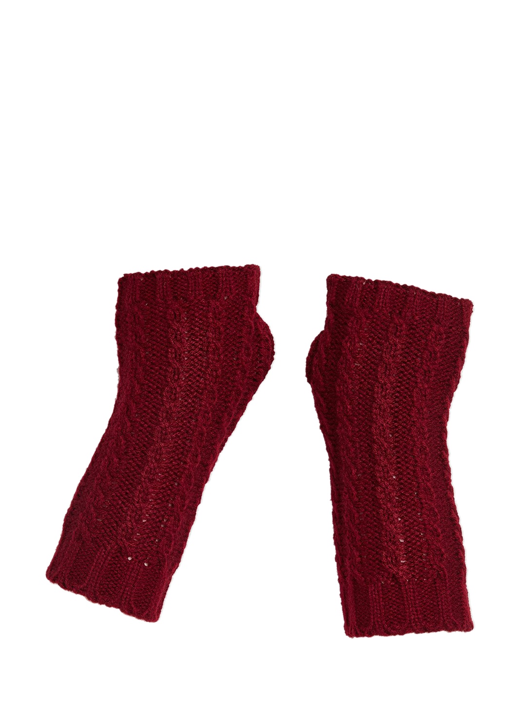 

20Dresses Women Maroon Knitted Hand Gloves