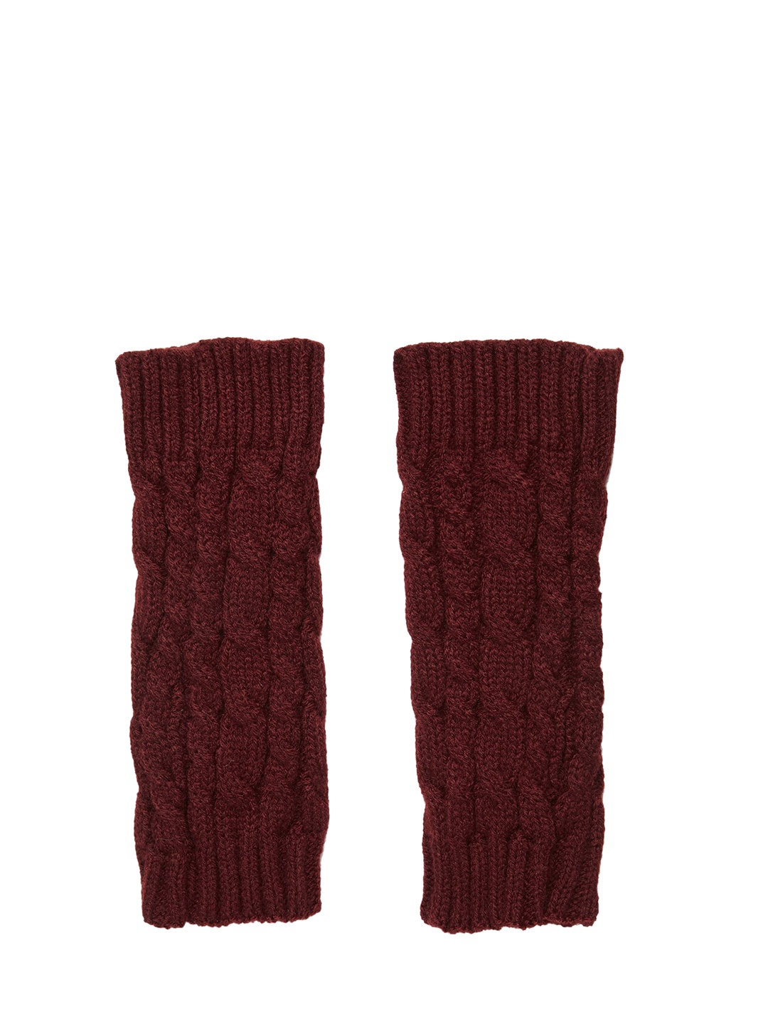 

20Dresses Women Maroon Knitted Comfort Fit Hand Gloves