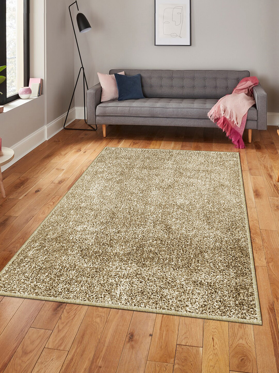

Story@home Beige Solid Polyester Anti Skid Carpet