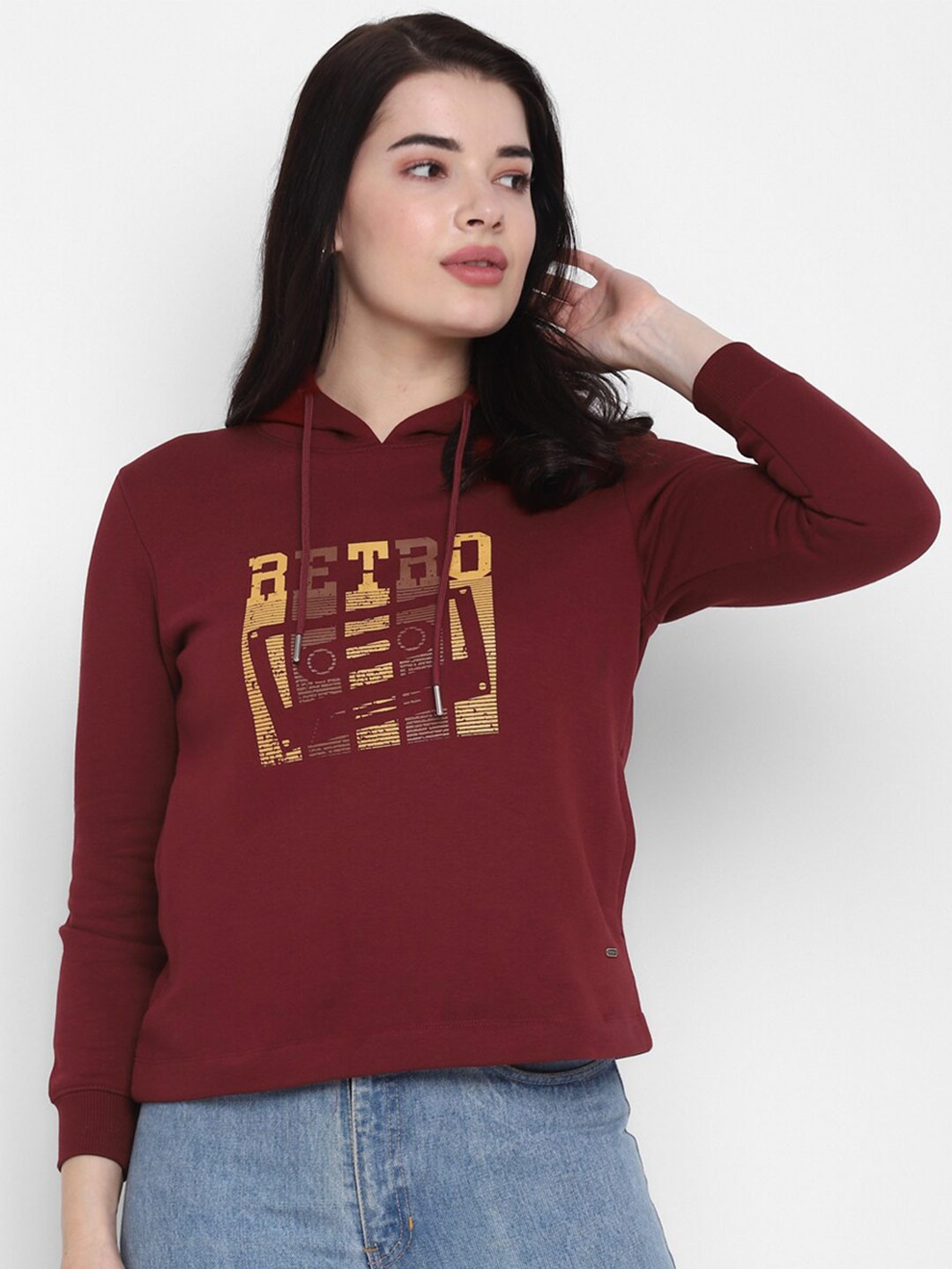 

LAMOURE BY RED CHIEF Women Maroon Printed Sweatshirt