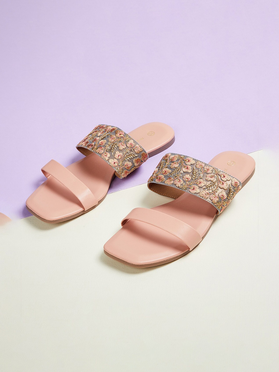 

Melange by Lifestyle Women Pink Embellished Open Toe Flats