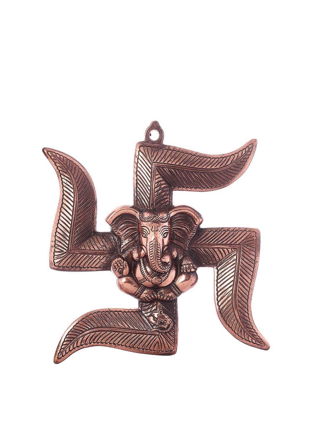 

eCraftIndia Copper-Toned Metal Lord Ganesh Idol Wall Hanging