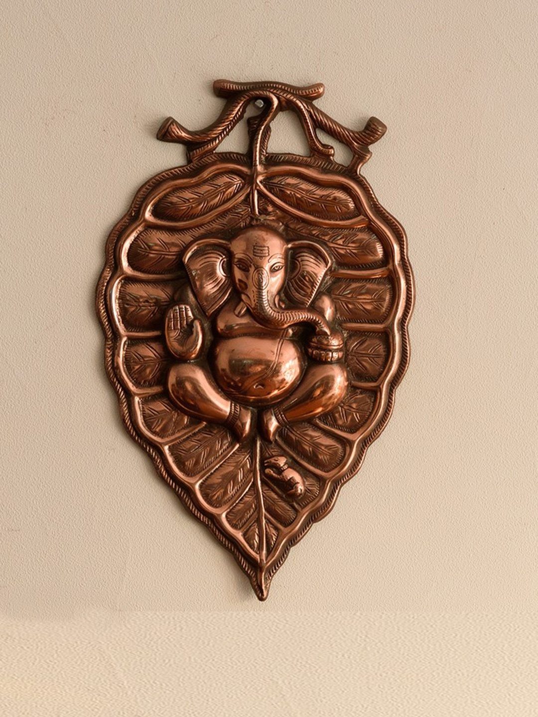 

eCraftIndia Copper-Toned Metal Lord Ganesh Idol Wall Hanging