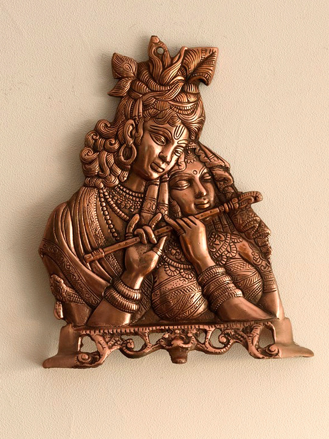 

eCraftIndia Brown Religious Imagery Handcrafted Metal Wall Showpiece