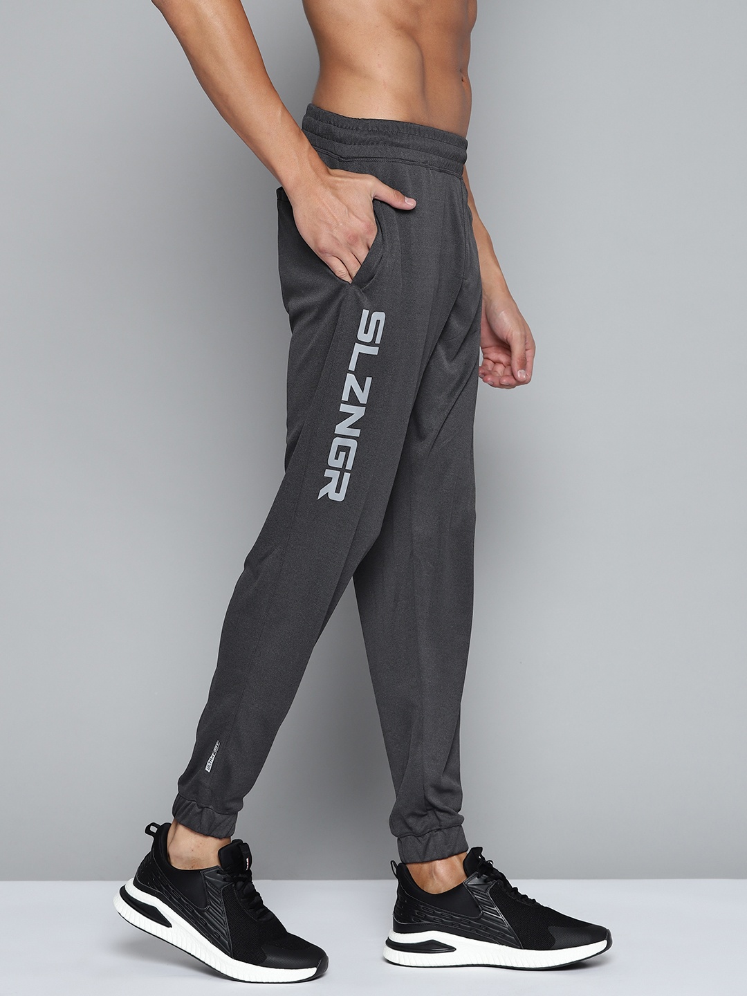 

Slazenger Men Charcoal Grey Brand Logo Detail Joggers