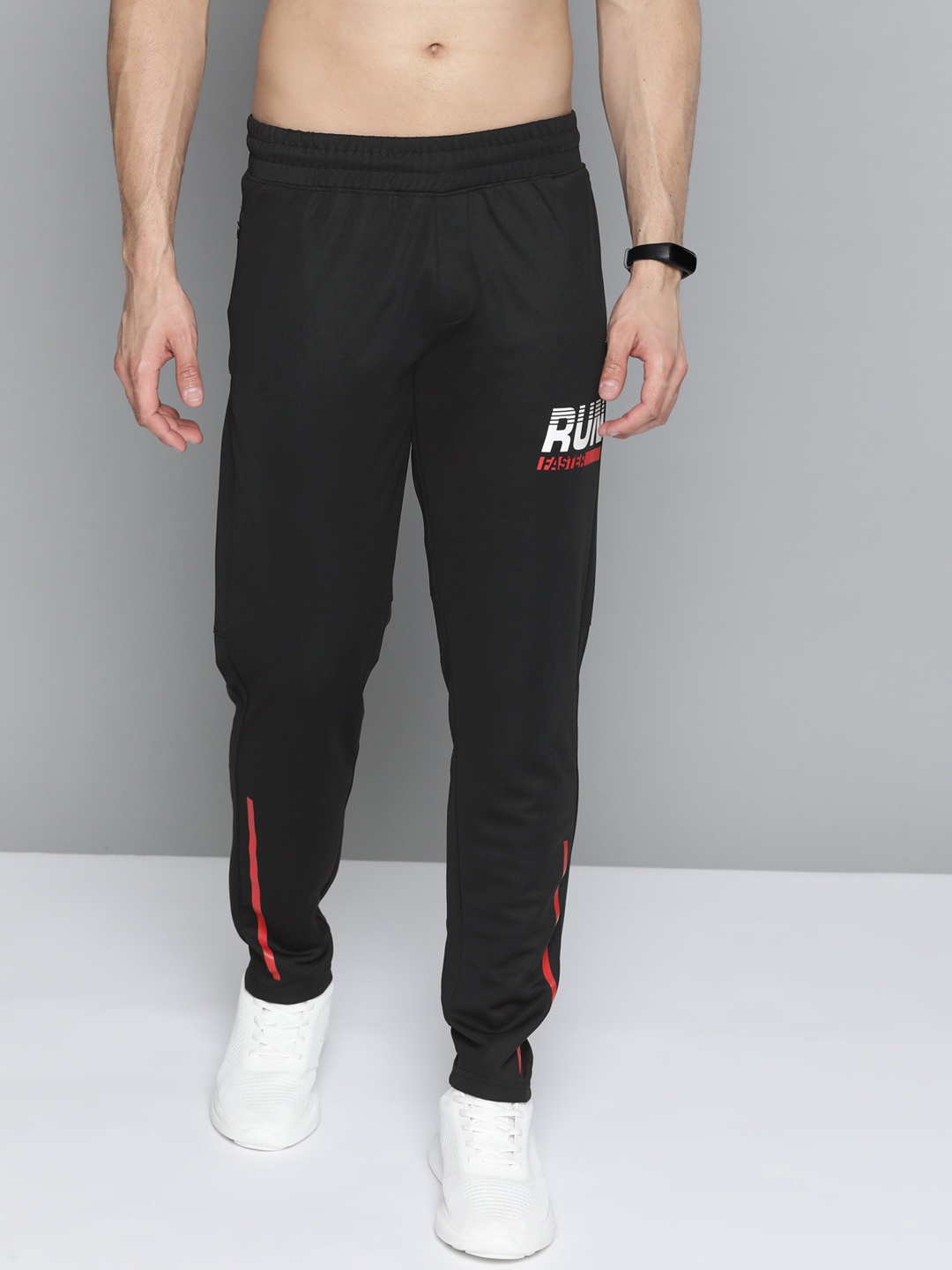 

Slazenger Men Black Typography Printed Ultra-Dry Running Track Pants