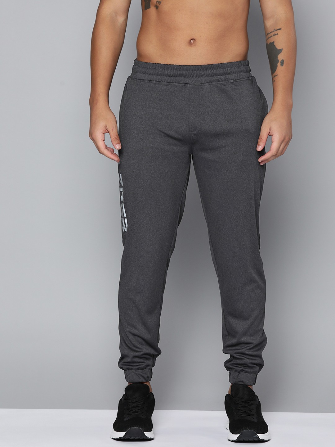 

Slazenger Men Black Solid Running Joggers