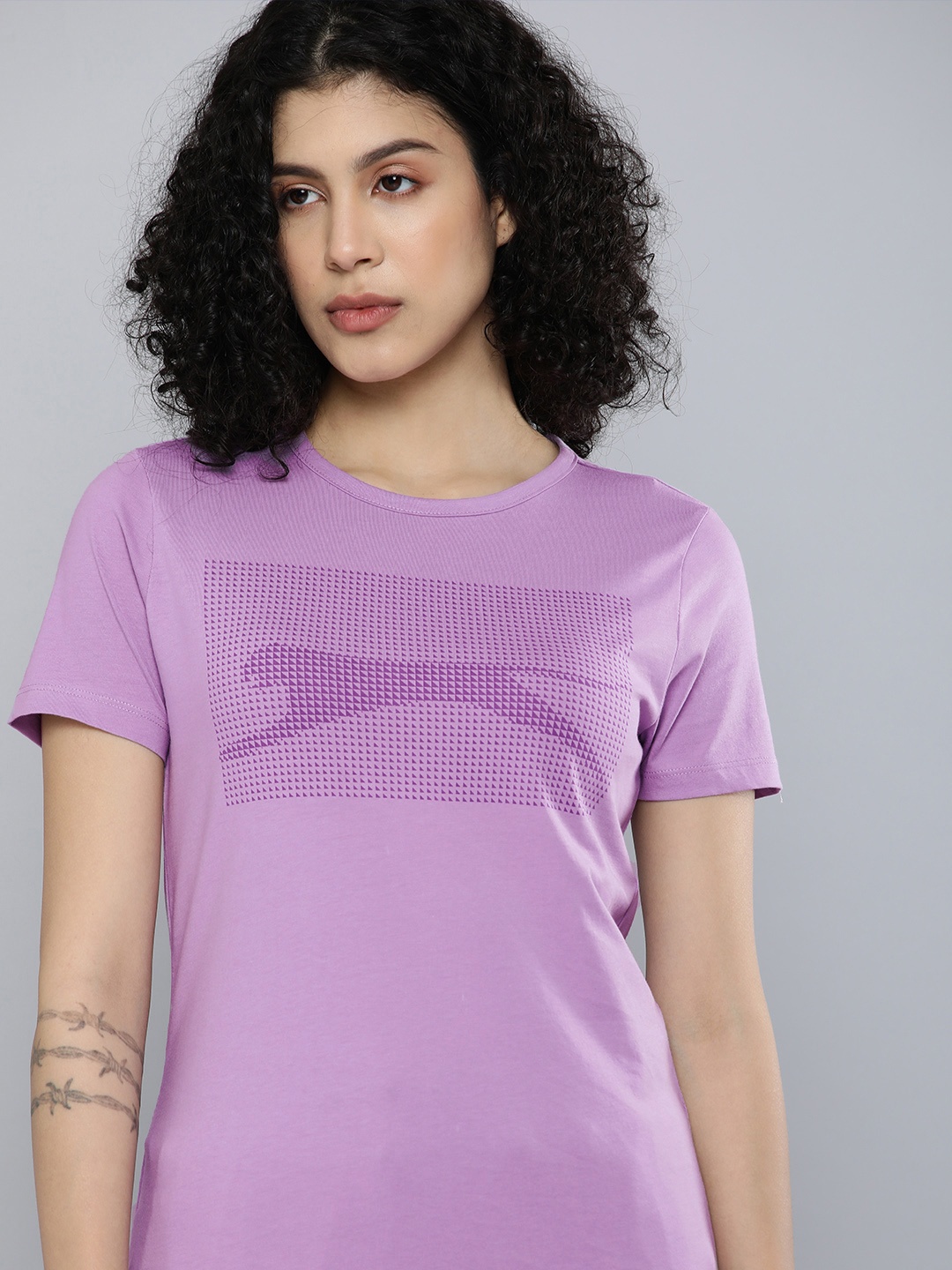 

Slazenger Women Lavender Brand Logo Printed T-shirt