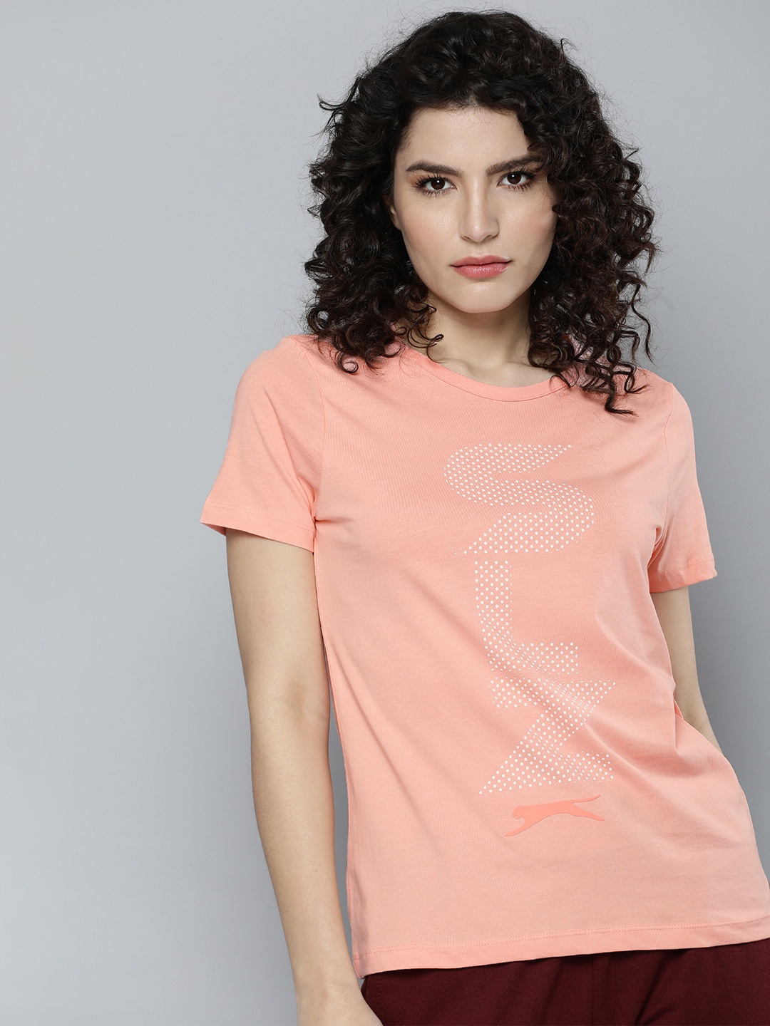 

Slazenger Women Pink Typography Printed Athleisure T-shirt
