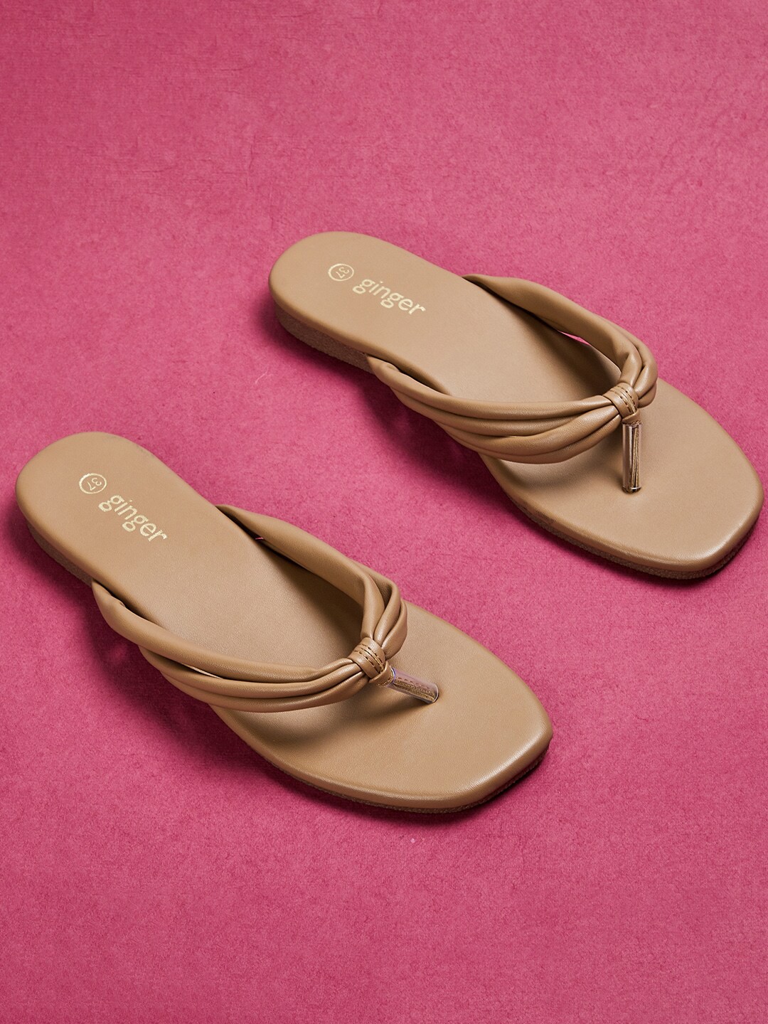 

Ginger by Lifestyle Women Beige Open Toe Flats