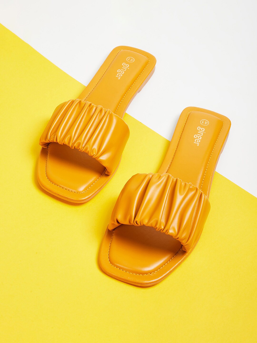 

Ginger by Lifestyle Women Yellow Open Toe Flats