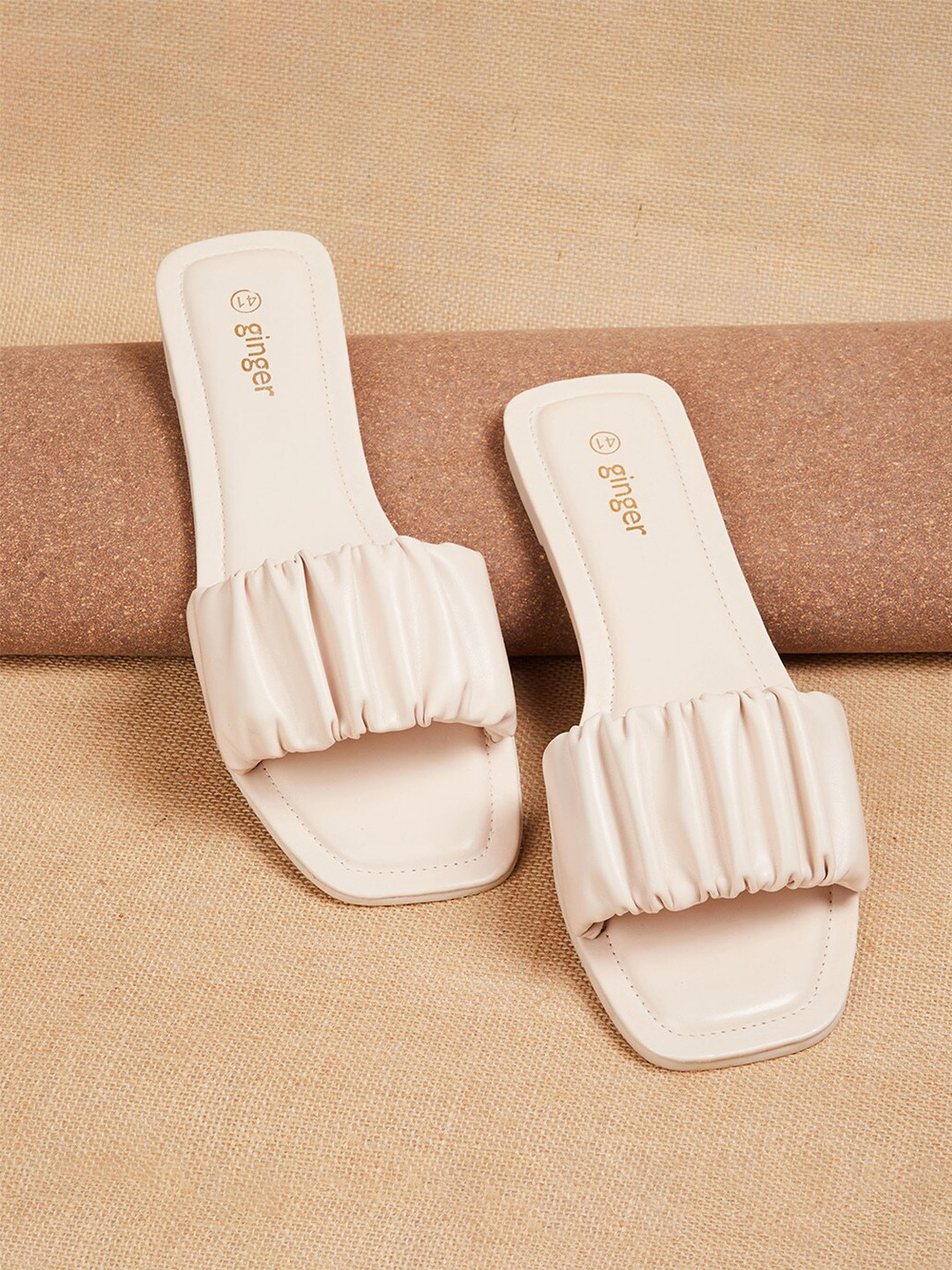 

Ginger by Lifestyle Women Off White Open Toe Flats