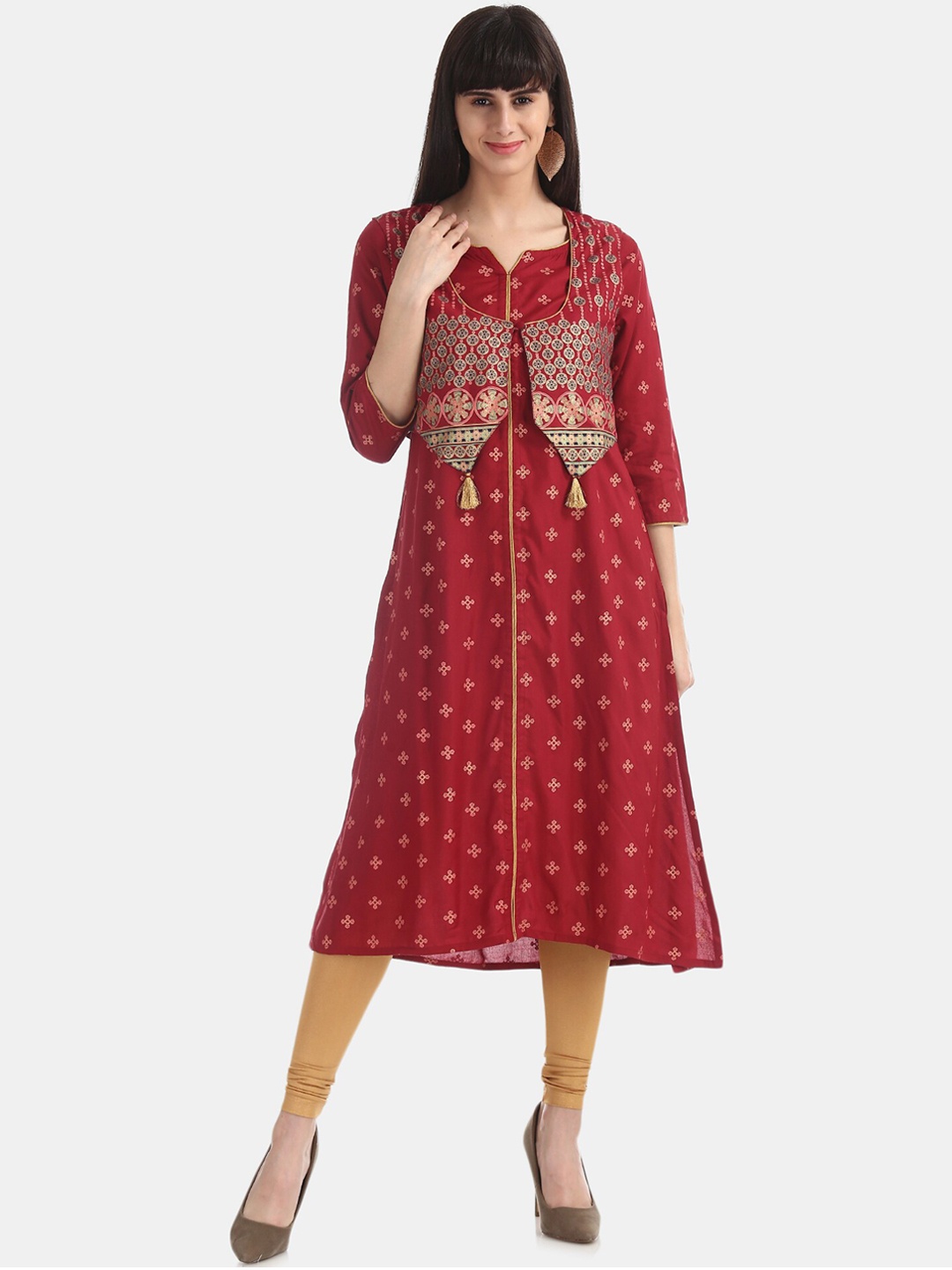 

Anahi Women Red Ethnic Motifs Printed Kurta