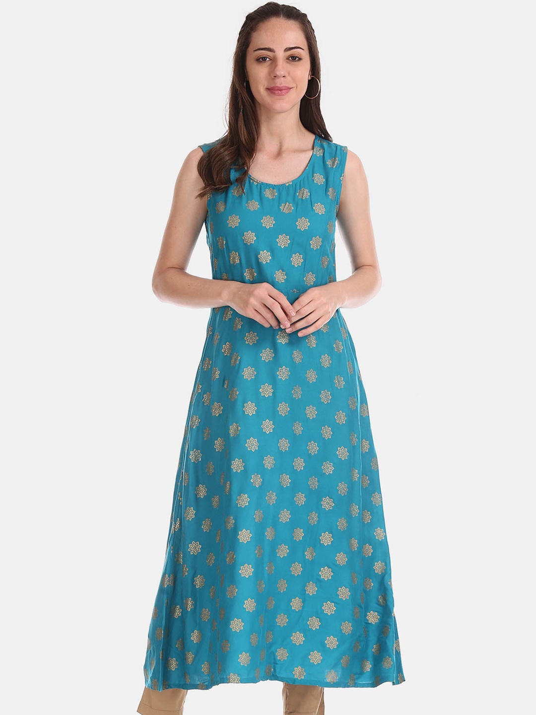 

Anahi Women Blue Ethnic Motifs Gotta Patti Kurta