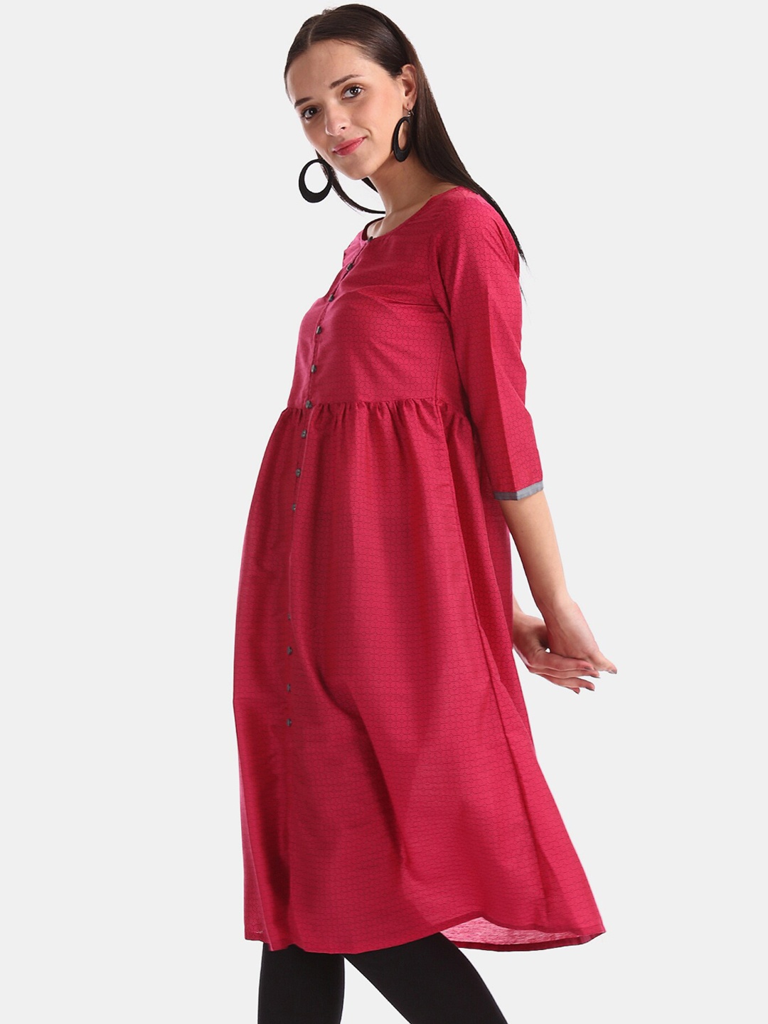 

Anahi Women Pink Geometric Printed Kurta