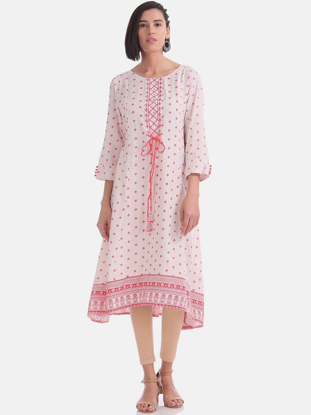 

Anahi Women White Ethnic Motifs Printed Kurta