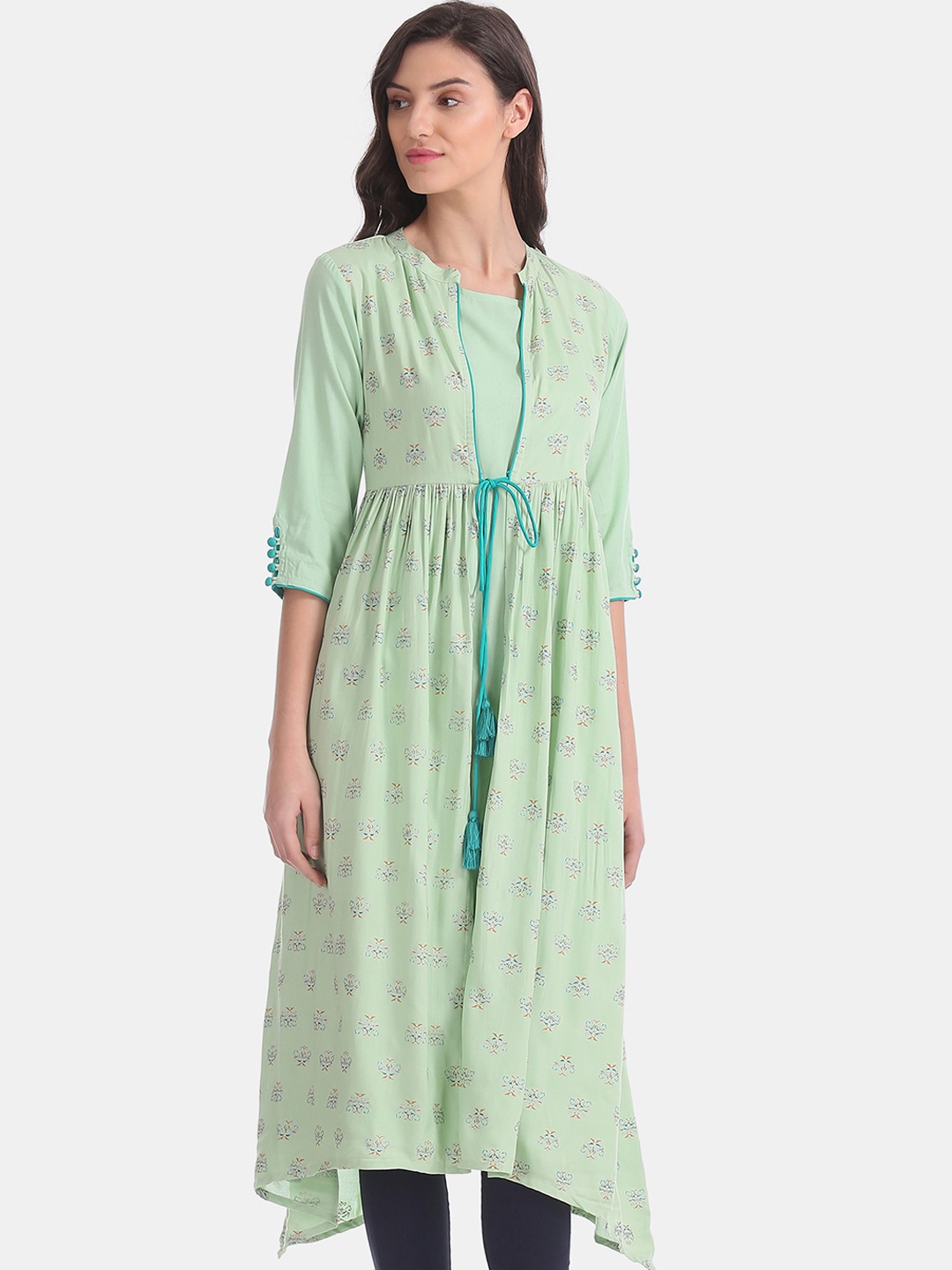 

Anahi Women Green Ethnic Motifs Printed Kurta
