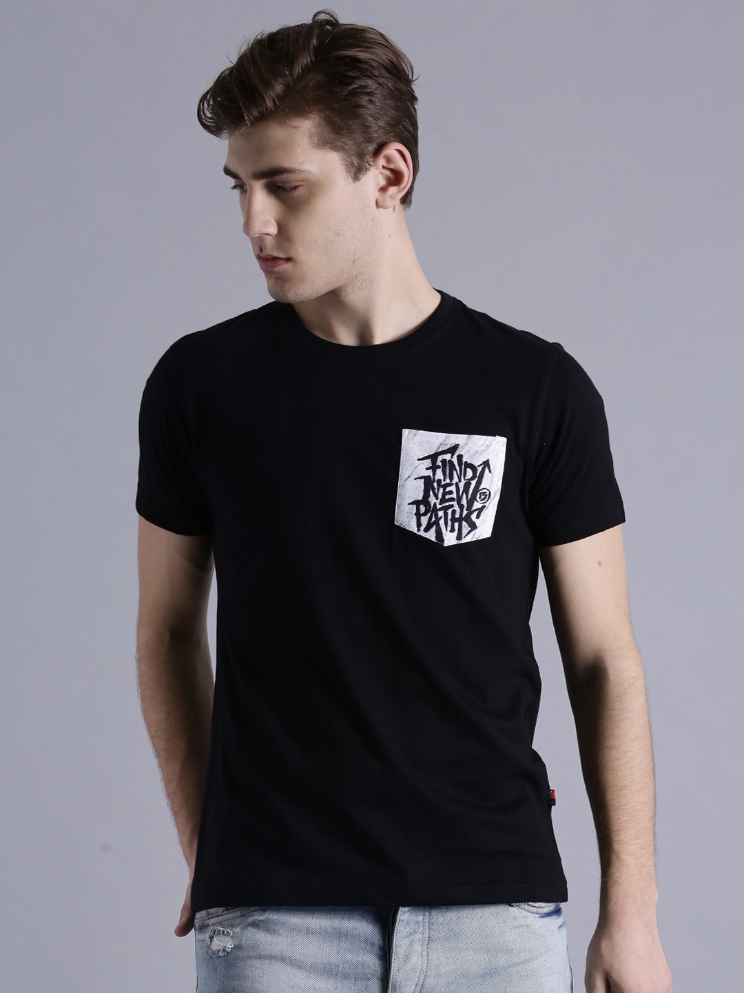 

Kook N Keech Men Black Solid Round Neck T-shirt